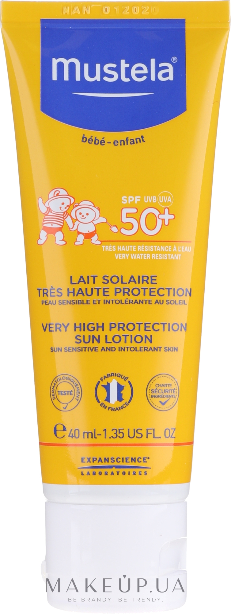 Солнцезащитный лосьон для лица и тела с высокой степенью защиты - Mustela Bebe Enfant Very High Protection Face And Body Sun Lotion SPF 50+ — фото 40ml