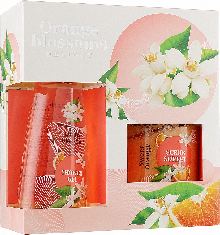 Набір для догляду за тілом - Liora Orange Blossoms (sh/gel/150ml + body/scrab/150ml) — фото N1