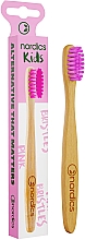 Детская бамбуковая зубная щетка, мягкая, желтая с розовой щетиной - Nordics Bamboo Toothbrush — фото N1