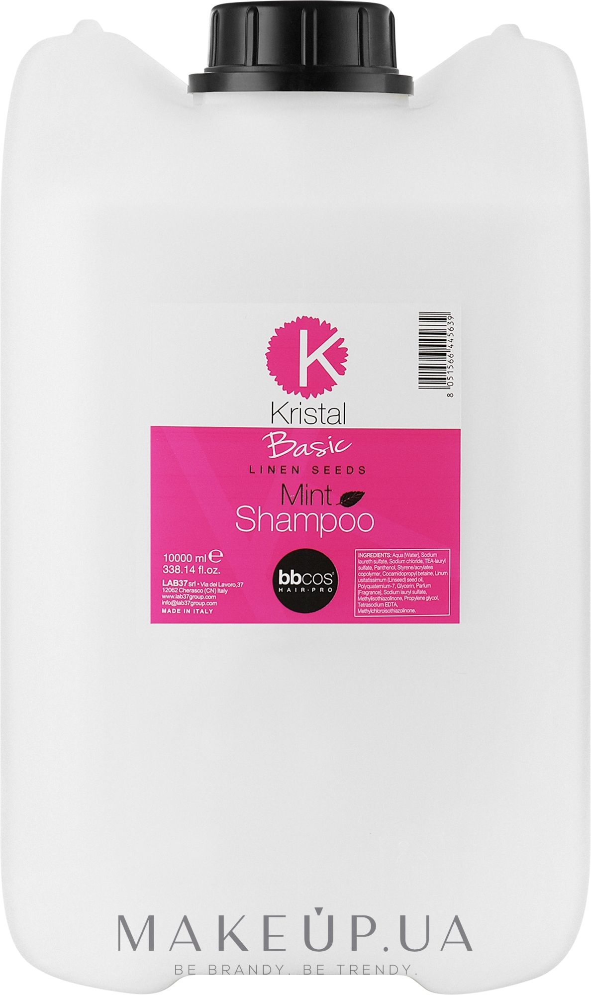 М'ятний шампунь для волосся - BBcos Kristal Basic Mint Shampoo — фото 10000ml