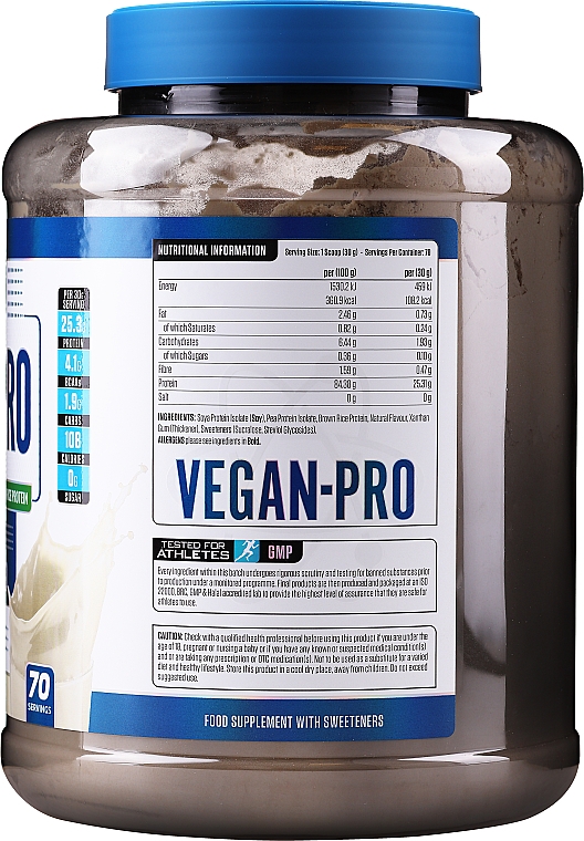 Протеїнова суміш з амінокислотами - Applied Nutrition Vegan-pro Plant Based Protein Blend Vanilla — фото N1