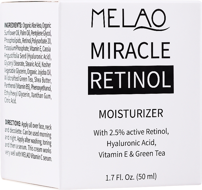 Увлажняющий крем для лица с ретинолом 2.5% - Melao Retinol Moisturizer Face Cream — фото N2