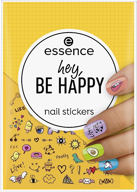 Наклейки для ногтей - Essence Hey, Be Happy! Nail Stickers — фото N1