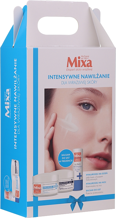 Набір - Mixa Hyalurogel Gift Set (cr/50ml + cr/50ml + lip/balm/4.7ml)