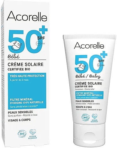 Дитячий сонцезахисний крем SPF 50+ - Acorelle Baby Sun Cream SPF 50+ — фото N1