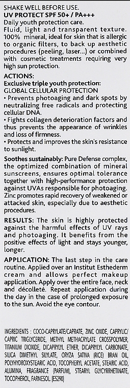 Защитный флюид для лица SPF 50 - Institut Esthederm UV Protect Youth Protector Care — фото N3