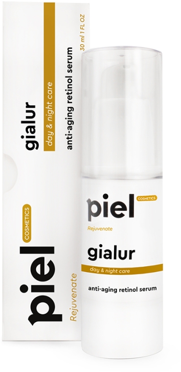Антивікова зволожуюча сироватка гіалуронової кислоти з колагеном і еластином ретинолом - Piel cosmetics Rejuvenate Piel Gialur