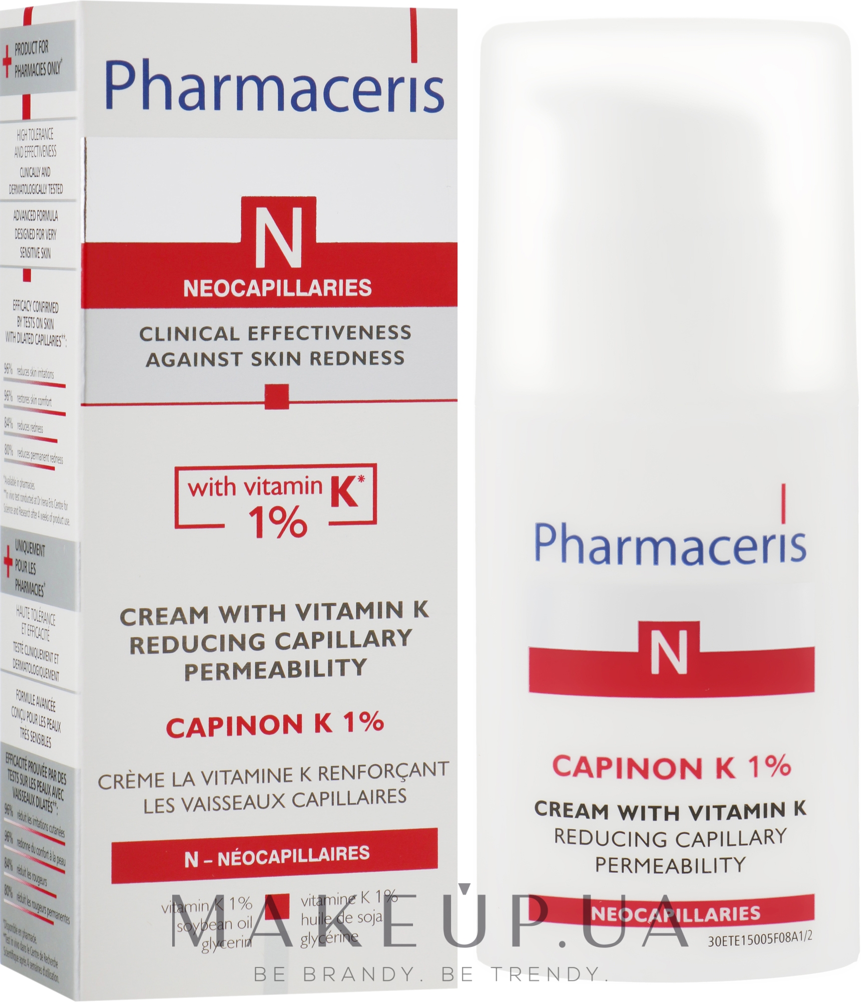 Крем ущільнюючий судини з вітаміном К - Pharmaceris N Capinon K 1% Cream With Vitamin K — фото 30ml