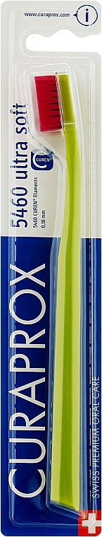 Зубна щітка CS 5460 "Ultra Soft", D 0,10 мм, салатова, малинова щетина - Curaprox  — фото N1