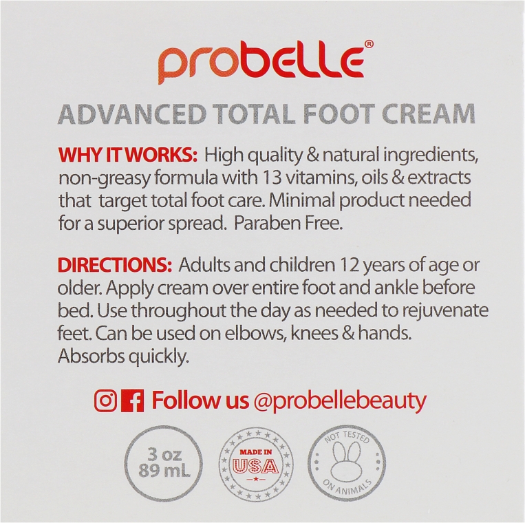 Крем для ніг - Probelle Advanced Total Foot Cream — фото N3