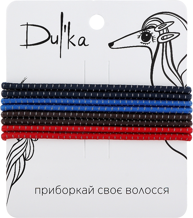 Набор разноцветных резинок для волос UH717779, 8 шт - Dulka — фото N1