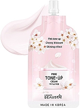 Освіжальний крем для обличчя з екстрактом білих квітів - Beausta Pink Tone-Up Cream — фото N1