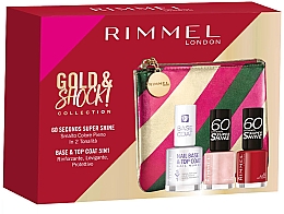 Парфумерія, косметика Набір - Rimmel Gold & Shock Nail Kit Pink (laquer/2х8ml + top/coat/12ml + bag)