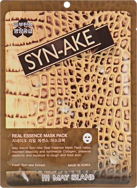 Тканинна маска для обличчя зі зміїною отрутою - May Island Real Essence Syn-Ake Mask Pack