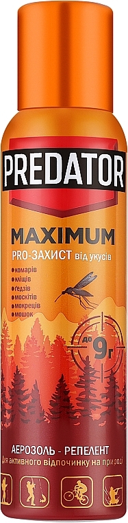 Аэрозоль-репеллент от укусов насекомых - Predator Maximum — фото N1