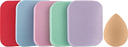 Набор спонжей для макияжа 6 в 1, Pf-101, разноцветный - Puffic Fashion — фото N1