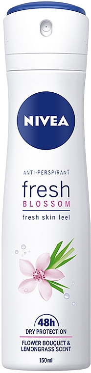 Дезодорант-спрей для тіла - NIVEA Anti-Respirant Fresh Blossom Fresh Skin Feel Flower Bouquet & Lemongrass Scent — фото N1