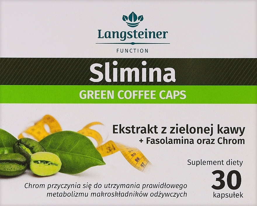 Диетическая добавка "Зеленый кофе + хром" - Langsteiner Slimina Green Coffee Caps — фото N1
