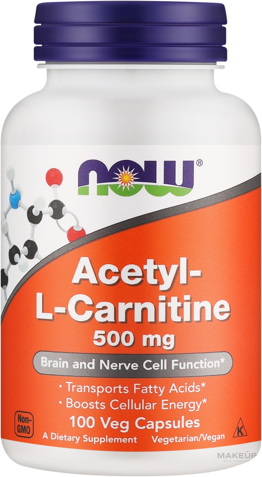 Пищевая добавка "Карнитин", капсулы, 500 мг - Now Foods Acetyl-L-Carnitine — фото 100шт