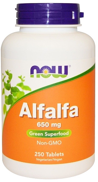 Харчова добавка "Альфальфа", 650 мг - Now Foods Alfalfa — фото N2