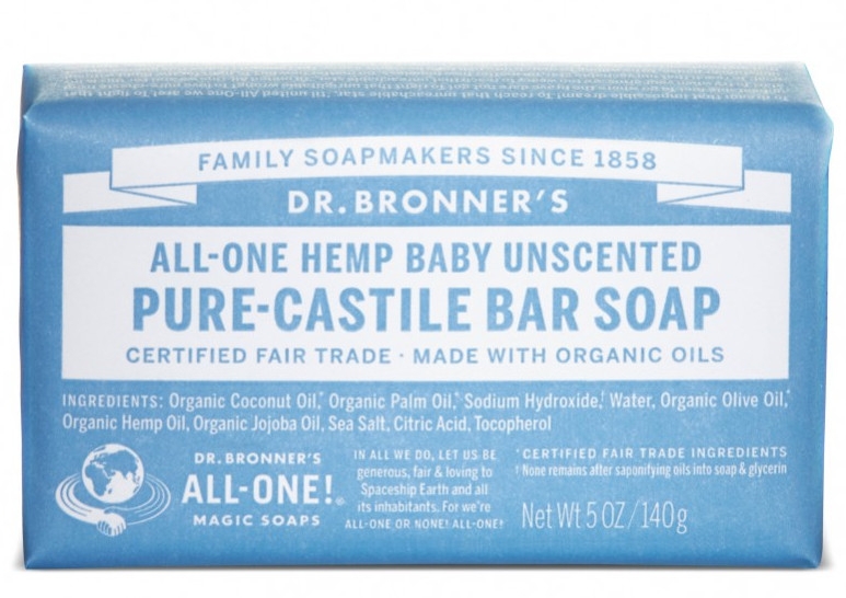 Мило для немовлят - Dr. Bronner’s Pure Castile Bar Soap Baby-Mild — фото N1