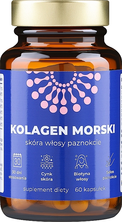 Пищевая добавка "Морской коллаген", в капсулах - Noble Health Marine Collagen Suplement Diety — фото N1