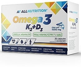 Пищевая добавка "K2 + D3" - Allnutrition Omega 3 K2+D3 — фото N1