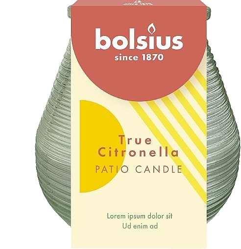 Садовая свеча, 40H, зеленая - Bolsius True Citronella  — фото N1