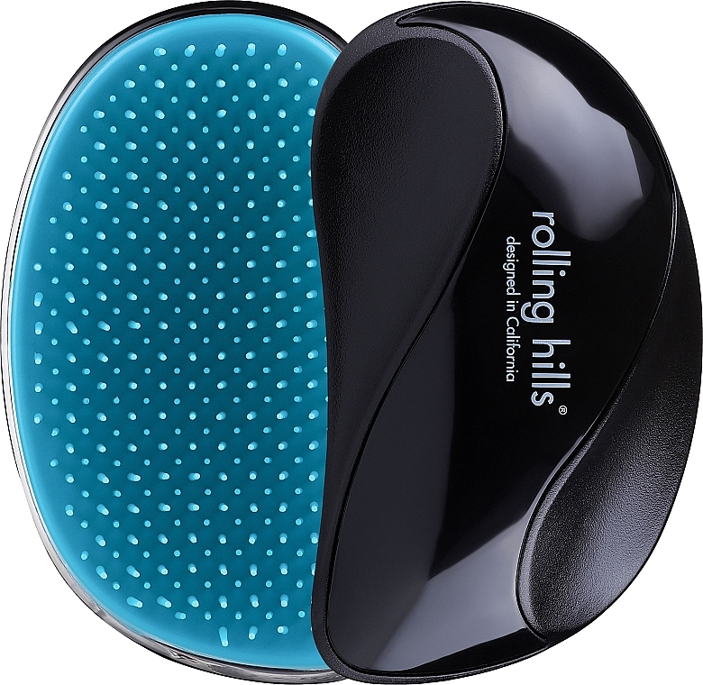 Компактна щітка для волосся, чорна - Rolling Hills Compact Detangling Brush Black — фото N2