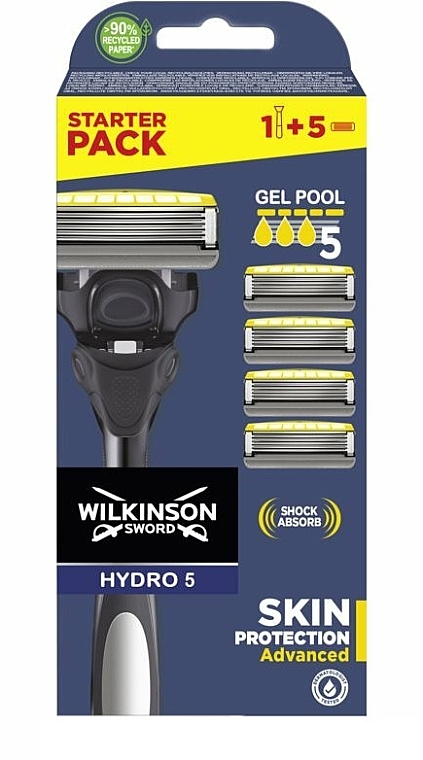 Бритва з 5 змінними касетами - Wilkinson Sword Hydro 5 Skin Protection Advanced — фото N1