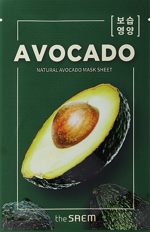 Тканинна маска з екстрактом авокадо - The Saem Natural Avocado Mask Sheet — фото N1