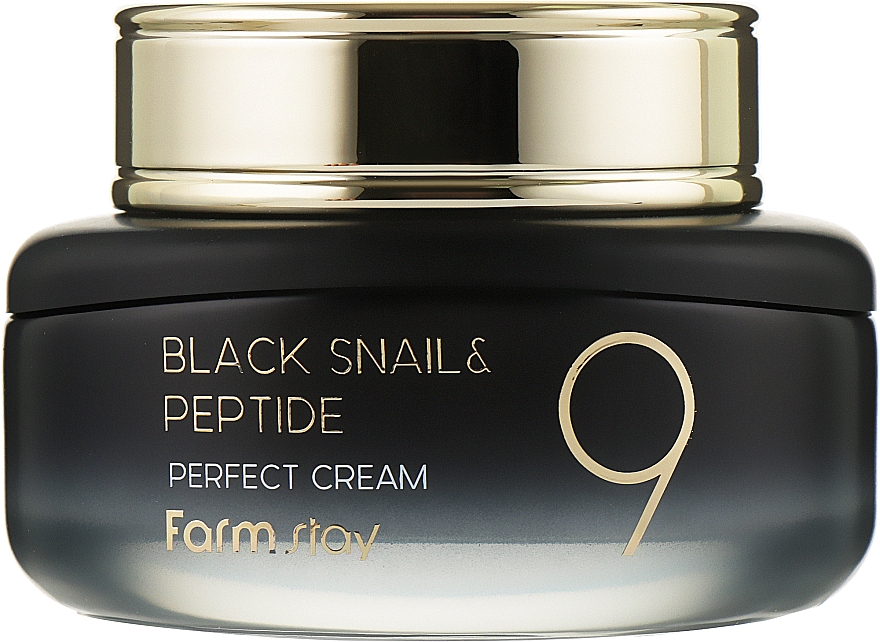 Омолаживающий крем с муцином черной улитки и пептидами - FarmStay Black Snail & Peptide 9 Perfect Cream