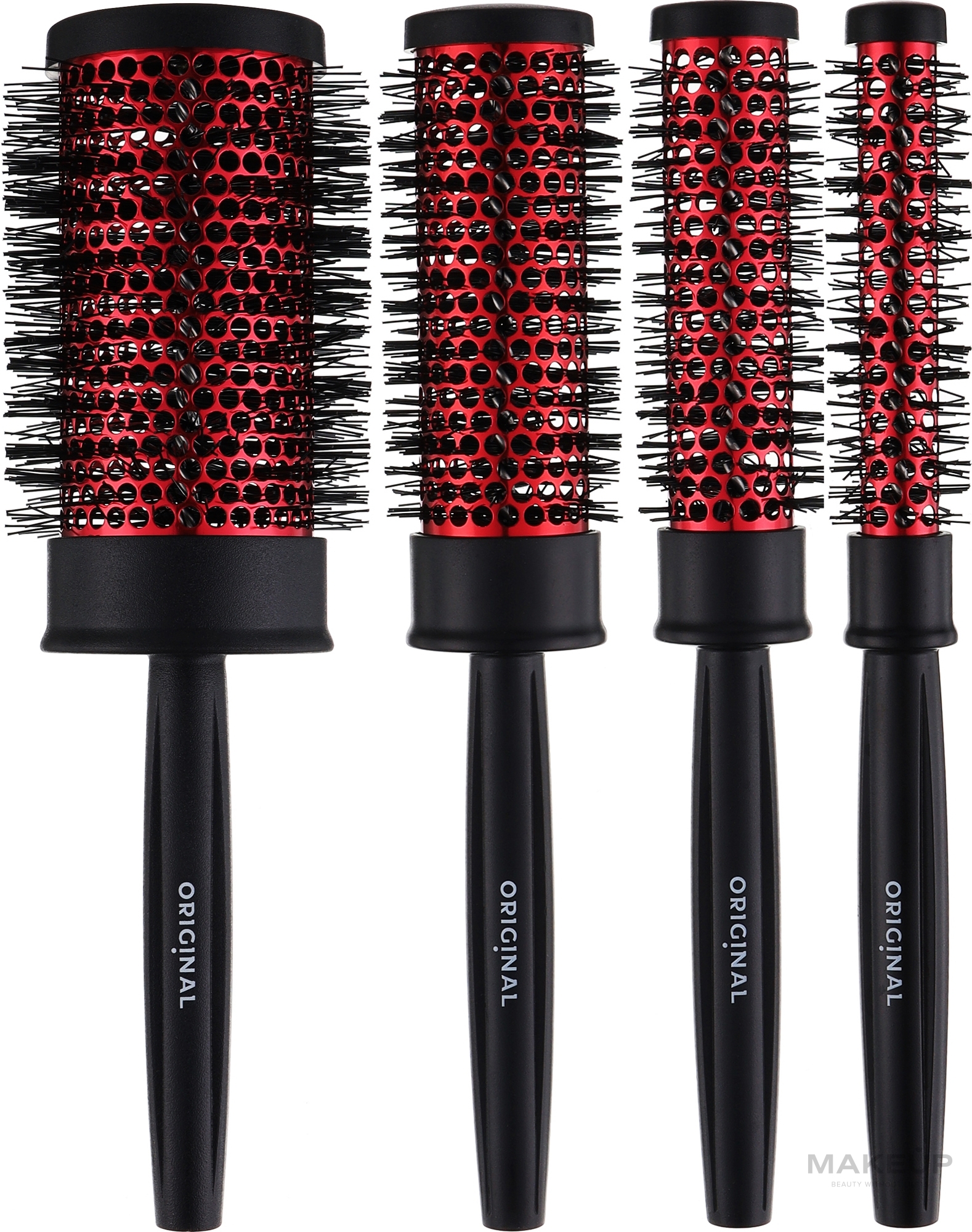 Набор терморасчесок для волос, 4 шт. - Sibel Blush Thermic Brushes — фото 4шт