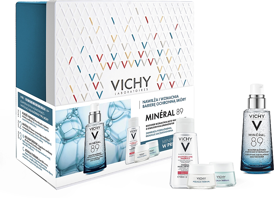 Набір - Vichy Mineral 89 Xmas 2021 (f/booster/50ml + day/cr/15ml + night/cr/15ml + micel/water/100ml)