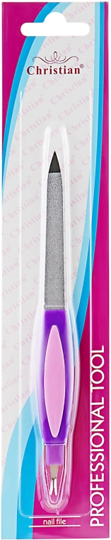 Пилочка для натуральных ногтей с триммером CNF-410, фиолетовая - Christian — фото N1