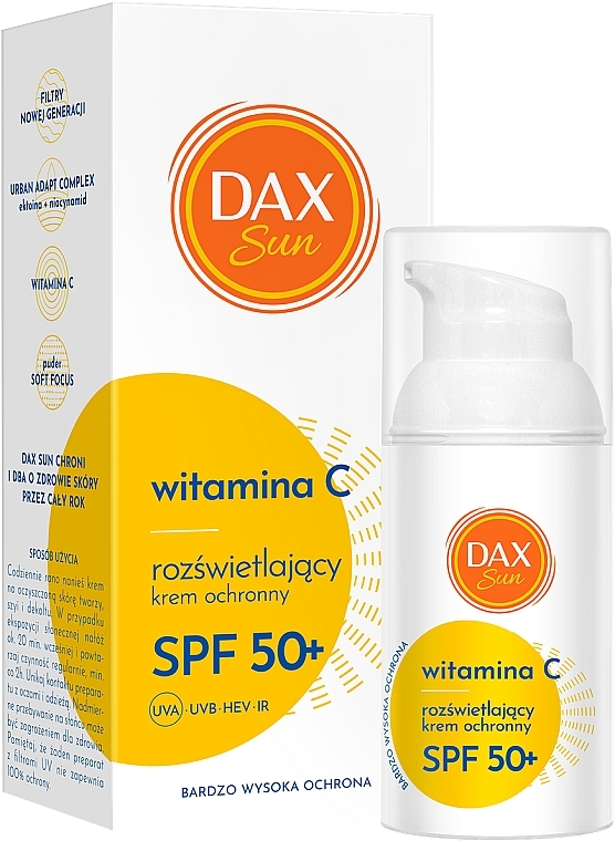 Солнцезащитный крем с витамином С - Dax Sun Illuminating Protective Cream With Vitamin C SPF 50+ — фото N2
