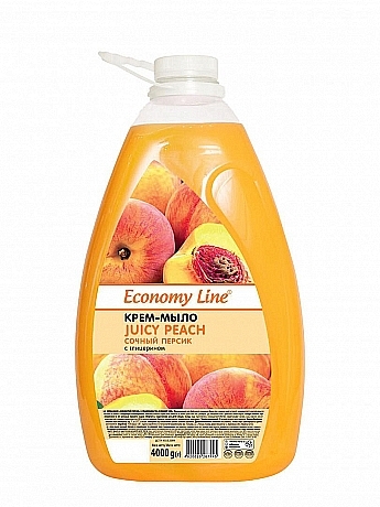 Крем-мыло с глицерином "Сочный персик" - Economy Line — фото N1