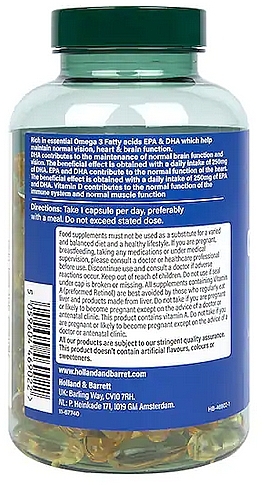 Пищевая добака "Масло печени трески", 1000 mg - Holland & Barrett Pure Cod Liver Oil — фото N3