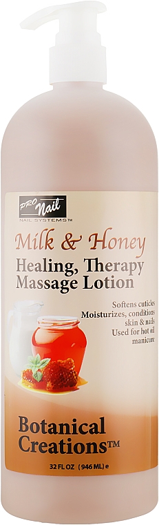 Смягчающий увлажняющий лосьон для кутикул и кожи рук "Milk and Honey" - Pro Nail Botanical Creations Healing Therapy Massage Lotion