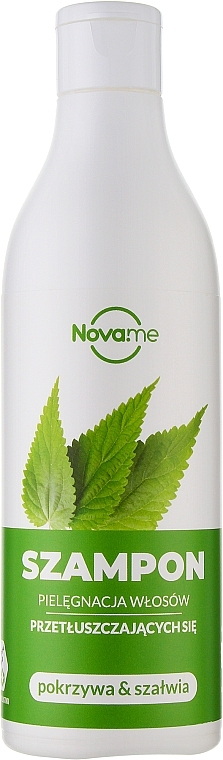 Шампунь для жирного волосся "Кропива й шавлія" - Novame — фото N1