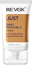 Сонцезахисний крем для обличчя з SPF 50+ та гіалуроновою кислотою - Revox B77 Just Daily Sun Shield UVA+UVB Filters SPF50+ With Hyaluronic Acid — фото N1