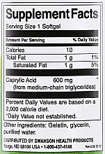 Харчова добавка "Каприлова кислота", 600 мг - Swanson Caprylic Acid — фото N3