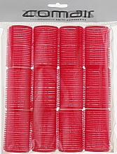 Комплект бигуди-липучки "Velcro plus", 12 штук, 36мм, красные - Comair — фото N1