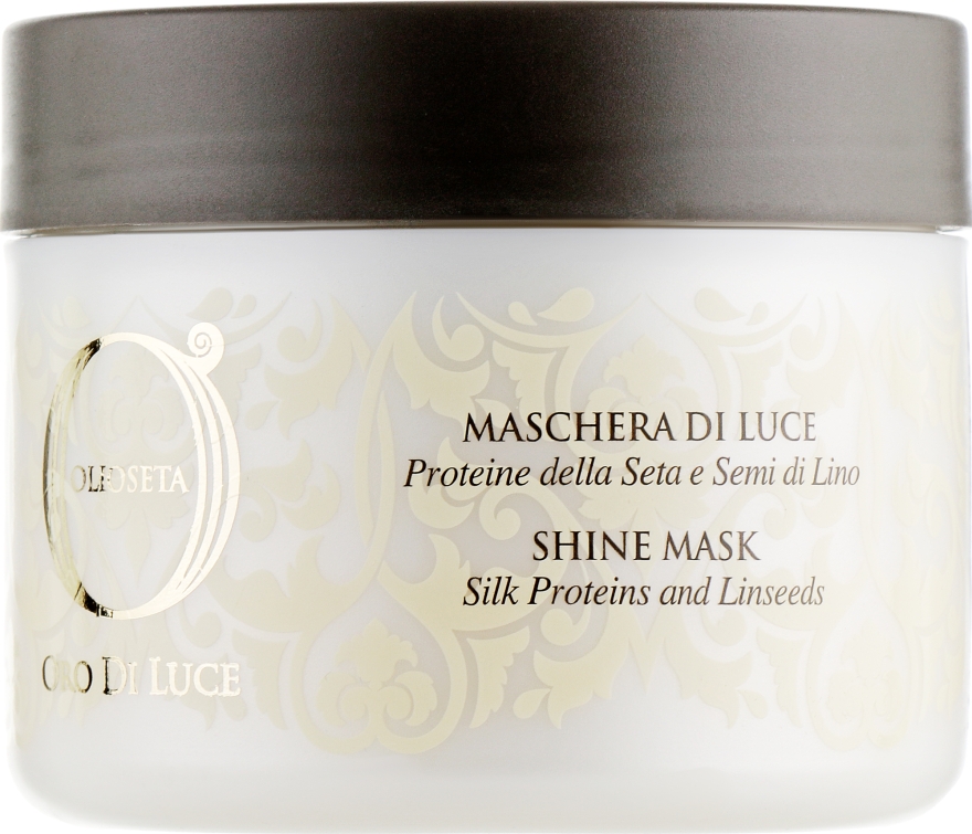 Маска-блеск с протеинами шелка и экстрактом семян льна - Barex Italiana Olioseta Oro Di Luce Shine Mask — фото N1