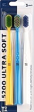Парфумерія, косметика Набір зубних щіток, мікс кольорів, 3 шт. - Woom 5200 Ultra Soft