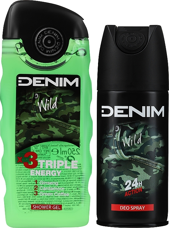 Denim Wild - Набор (sh/gel/250ml + deo/spr/150ml) — фото N2