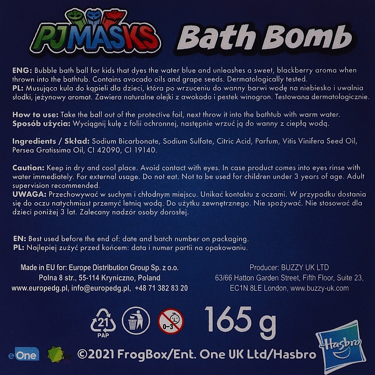 Вируючі  кульки для ванни - Disney PJ Masks Bath Bomb — фото N3