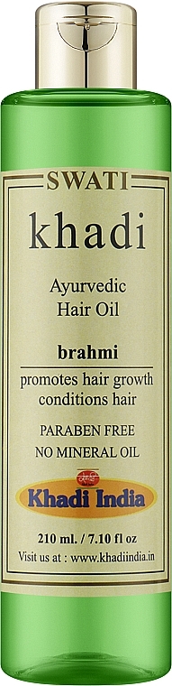 Аюрведическое масло для волос "Брахми" - Khadi Swati Ayurvedic Hair Oil — фото N1