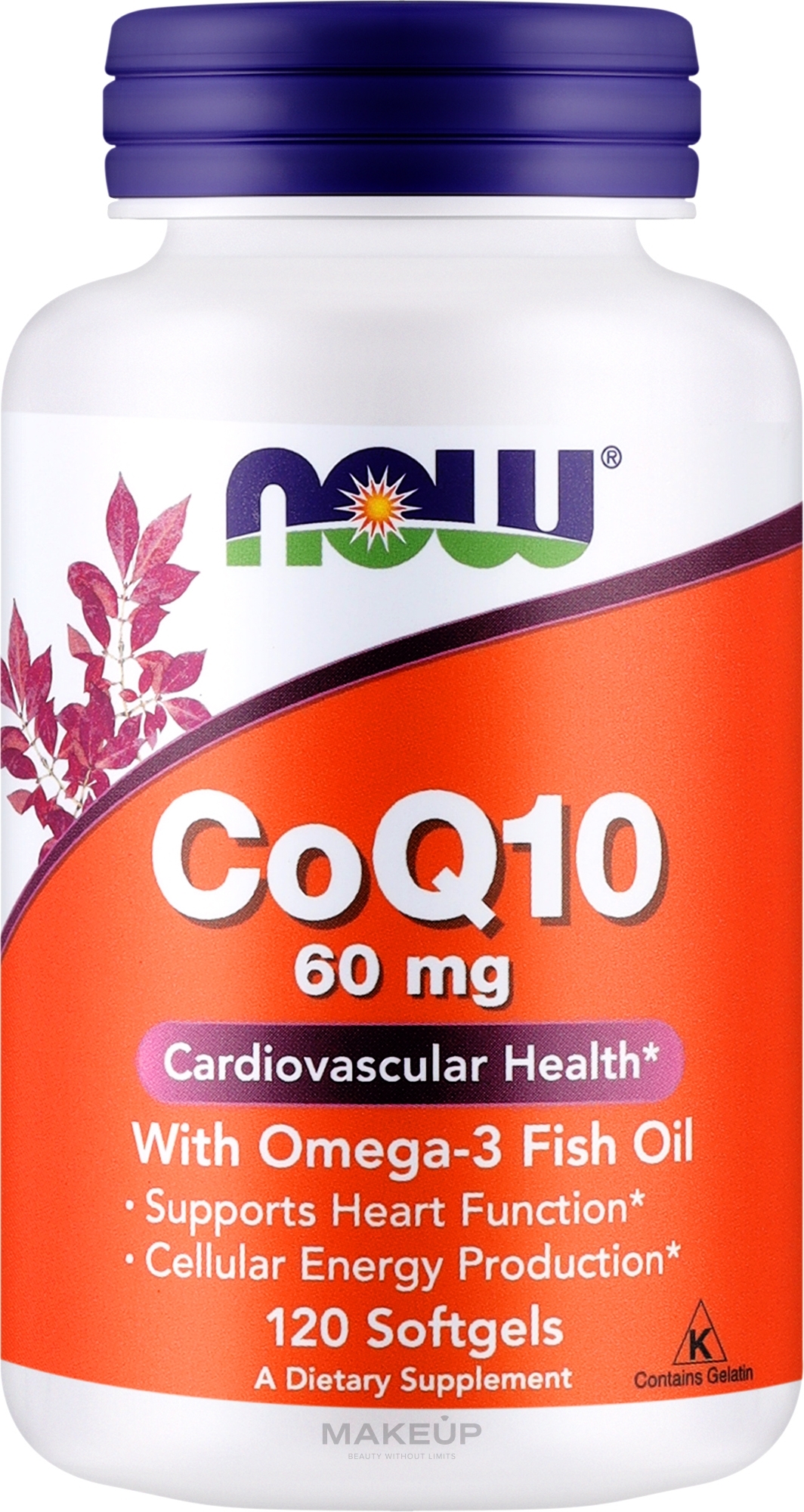 Коензим Q10, 60 мг, 120 гелевих капсул - Now Foods CoQ10 With Omega-3 — фото 120шт