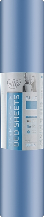 Простирадла одноразові, 0,6х100 м, блакитні - Etto Bed Sheets — фото N1